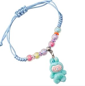 Labubu Inspired Macramé Bracelet Teal Bliss